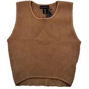 NWT House of Harlow 1960 crop top, brown, size medium.